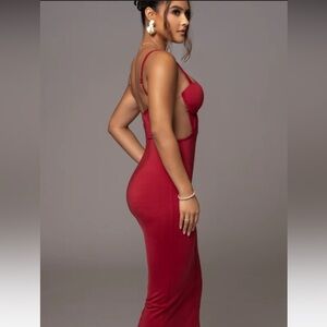 Jluxlabel RED ENCHANTMENT BUSTIER MAXI DRESS